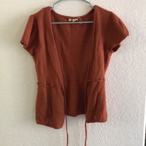 Burnt Orange/Rust Short Sleeve Wrap Top